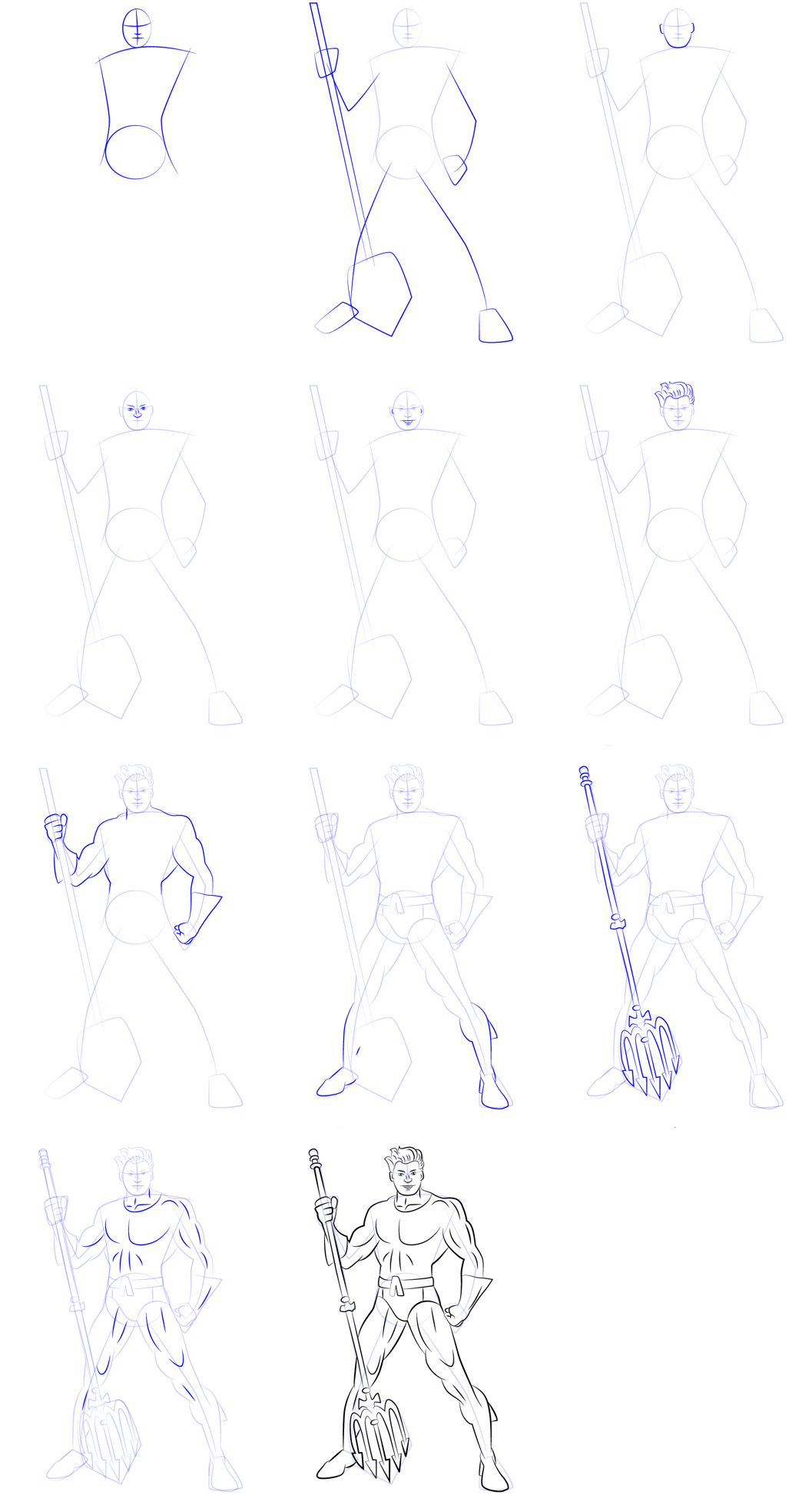 How to draw Aquaman full body