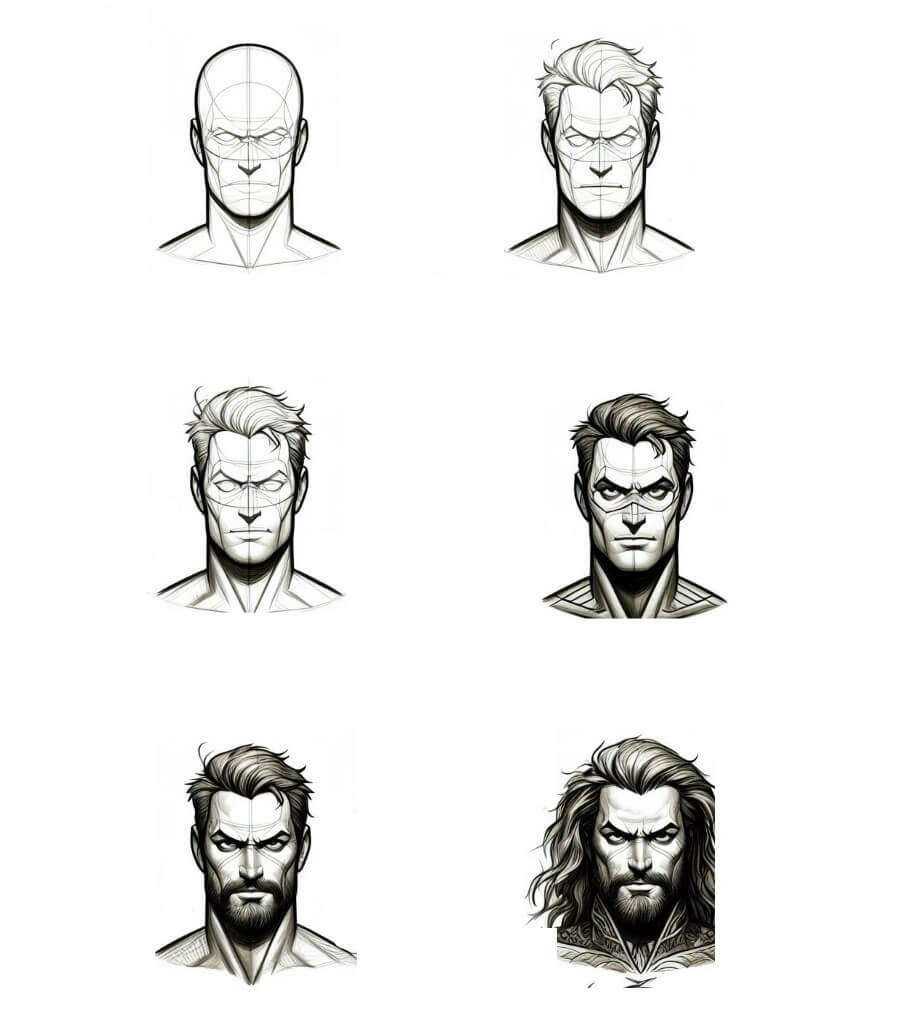 How to draw Aquaman head