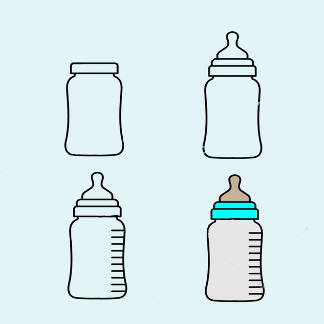 Baby bottles Drawing Ideas