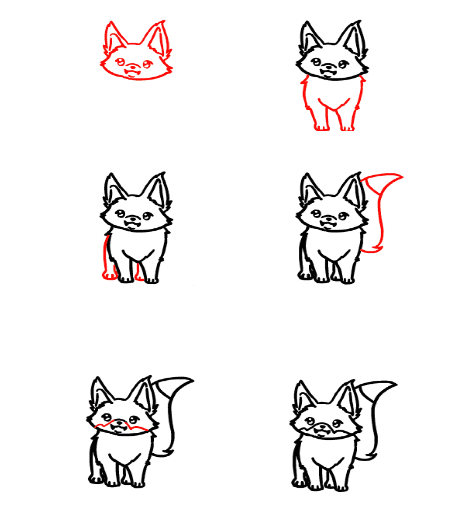 How to draw Baby fox