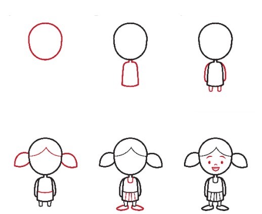 How to draw Baby girl (2)