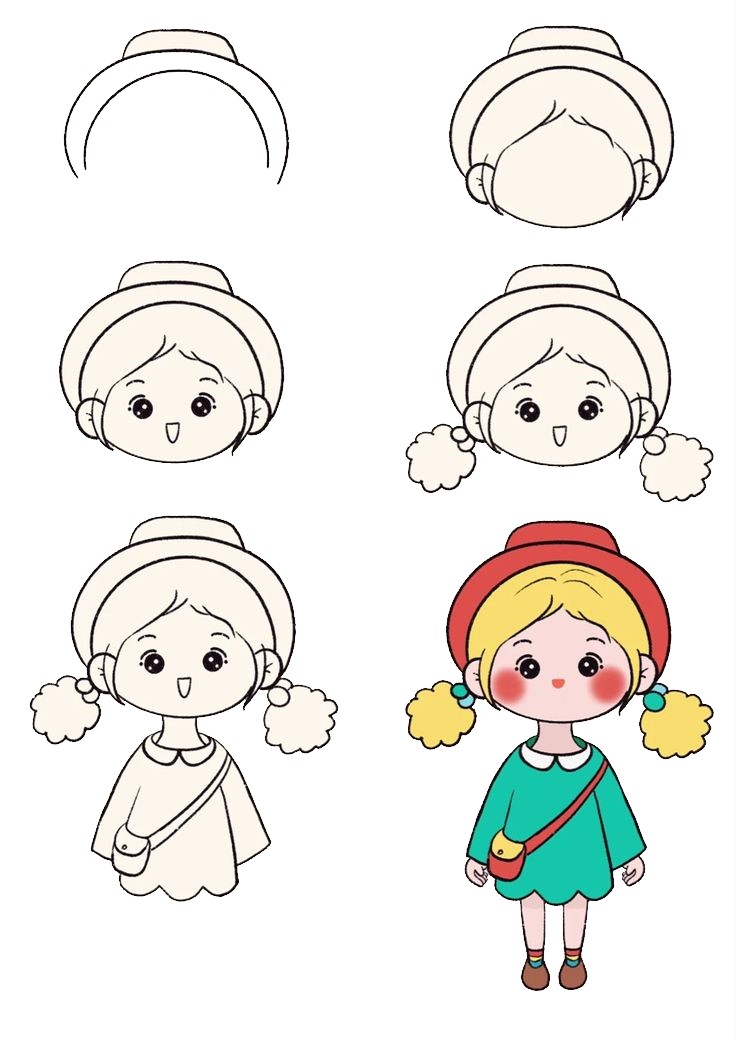 How to draw Baby girl (3)