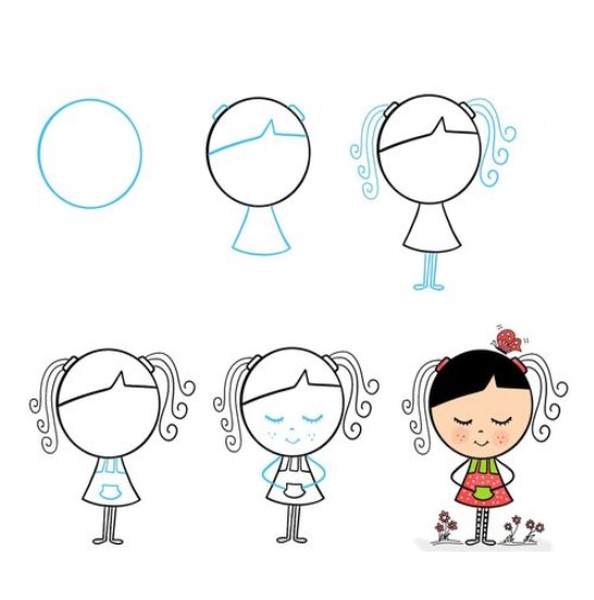 How to draw Baby girl (5)