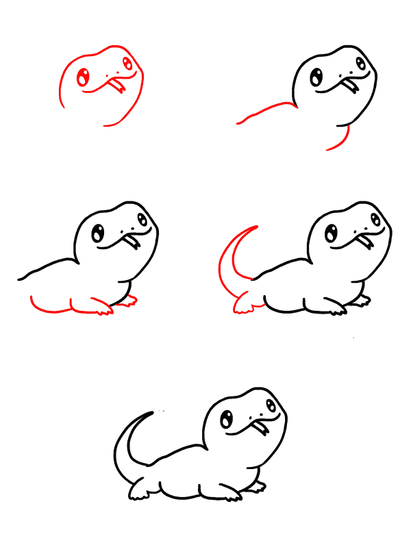 How to draw Baby lizard