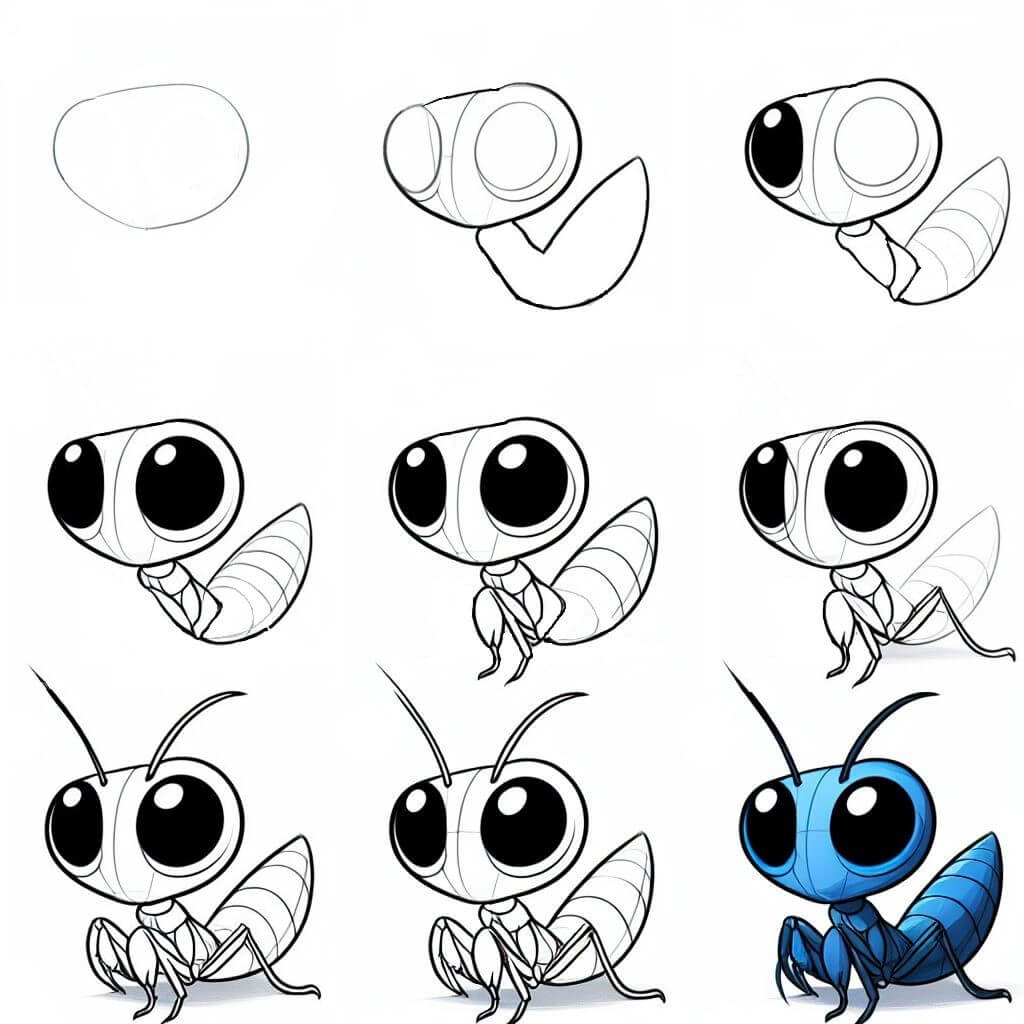 Baby mantis Drawing Ideas
