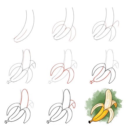 Banana Drawing Ideas