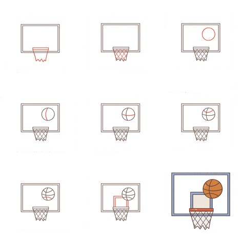 How to draw Basketball board (2)