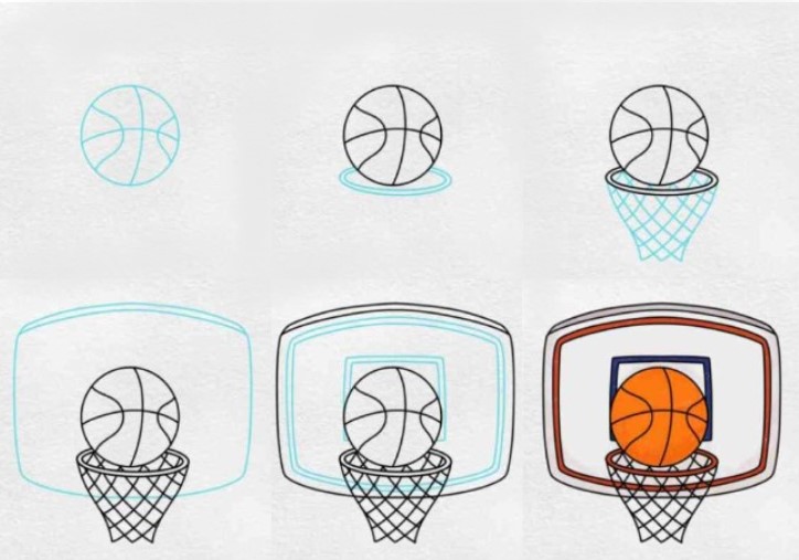 How to draw Basketball board (3)