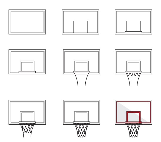How to draw Basketball board (4)
