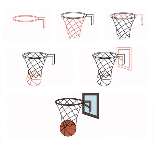How to draw Basketball board (5)