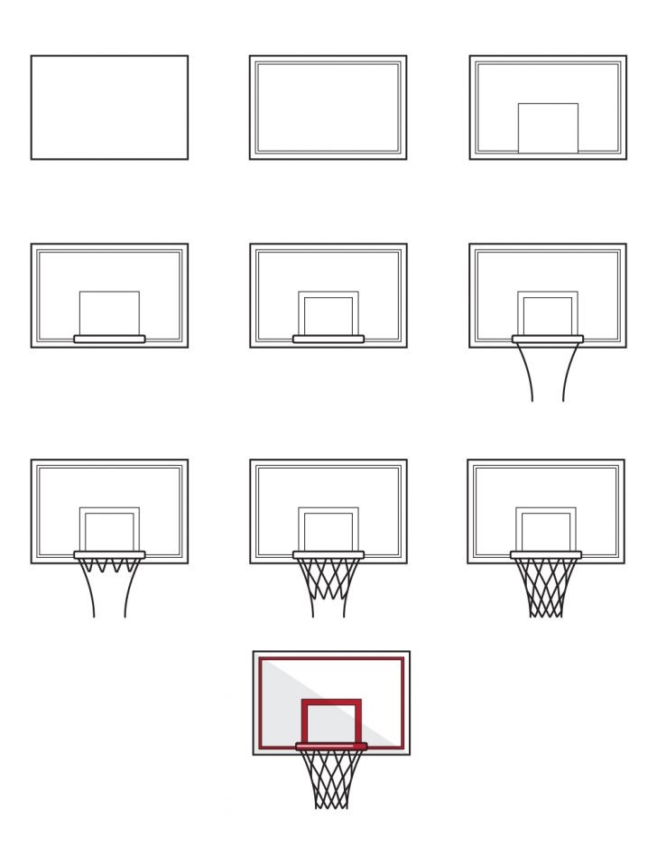How to draw Basketball board (6)