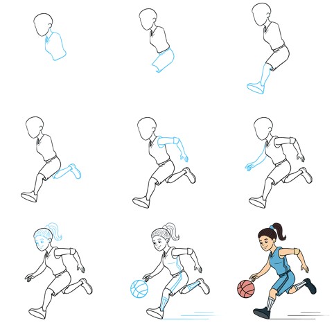 How to draw Basketball player (3)