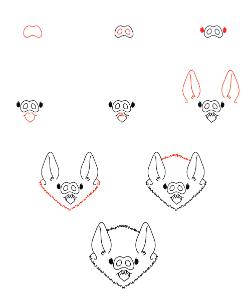 Bat face Drawing Ideas