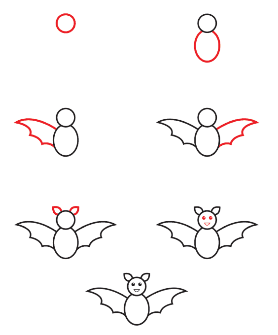 Bat for kids Drawing Ideas