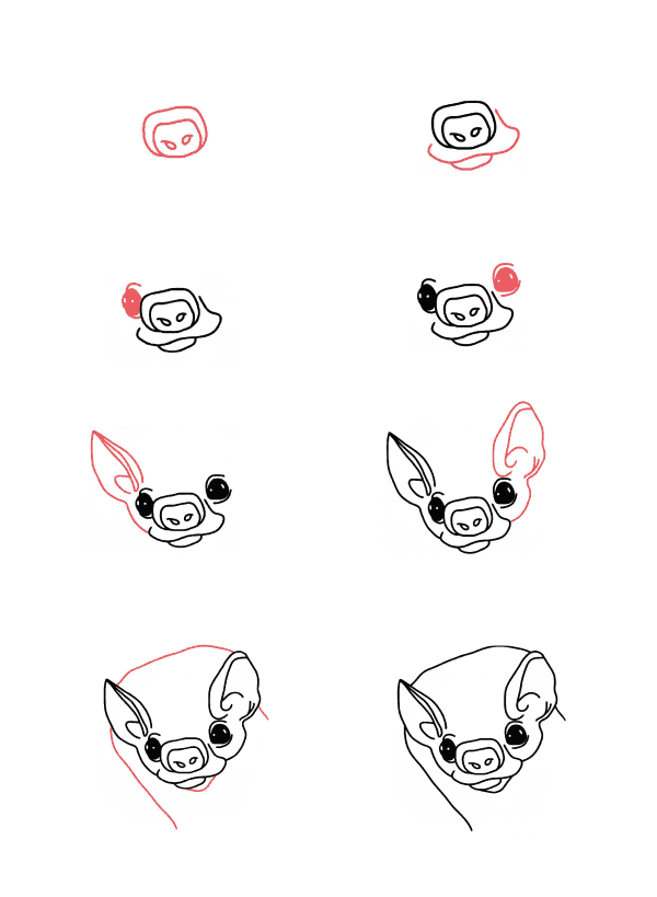 Bat head Drawing Ideas