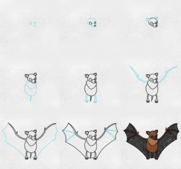 Bats spread their wings (2) Drawing Ideas