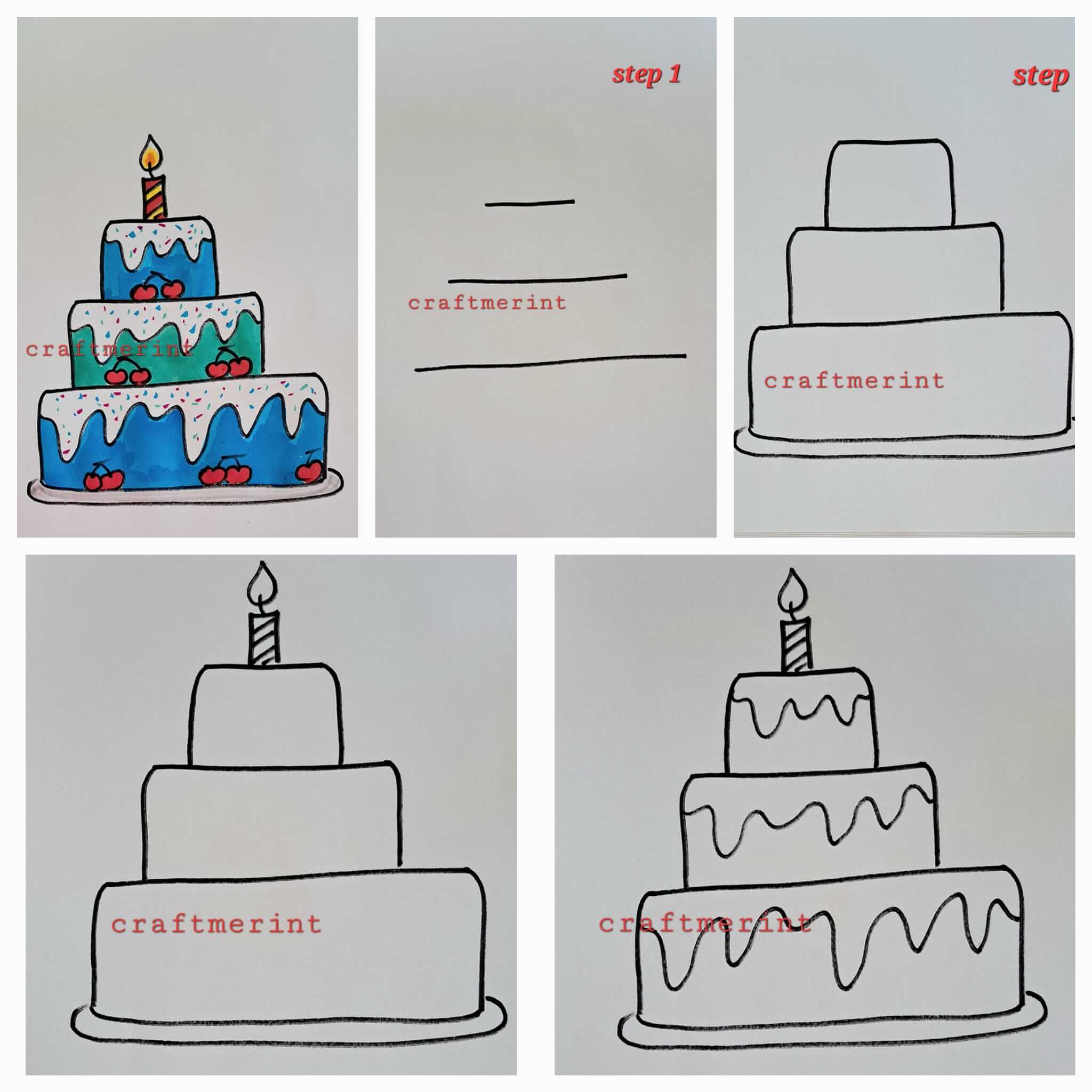 Birthday Cake idea (56) Drawing Ideas