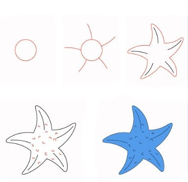 How to draw Blue starfish