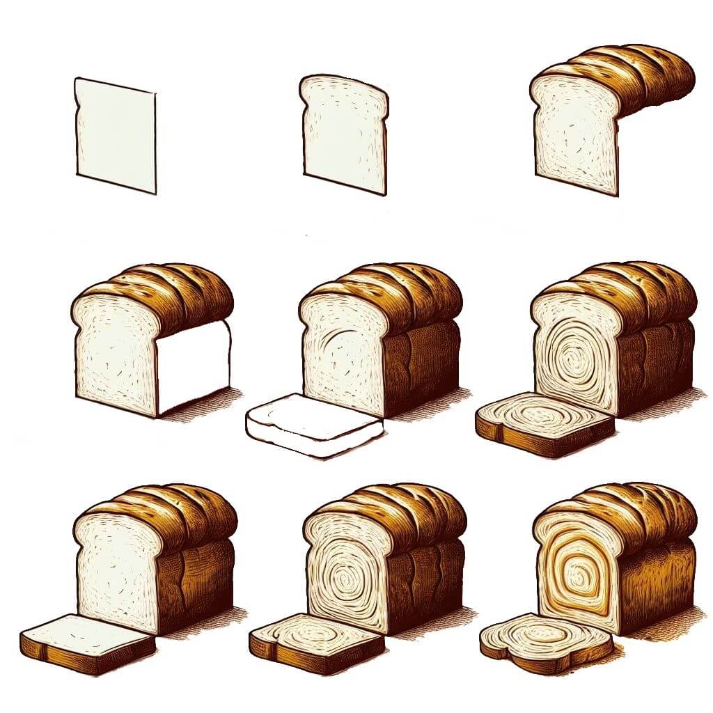 How to draw Bread idea (13)