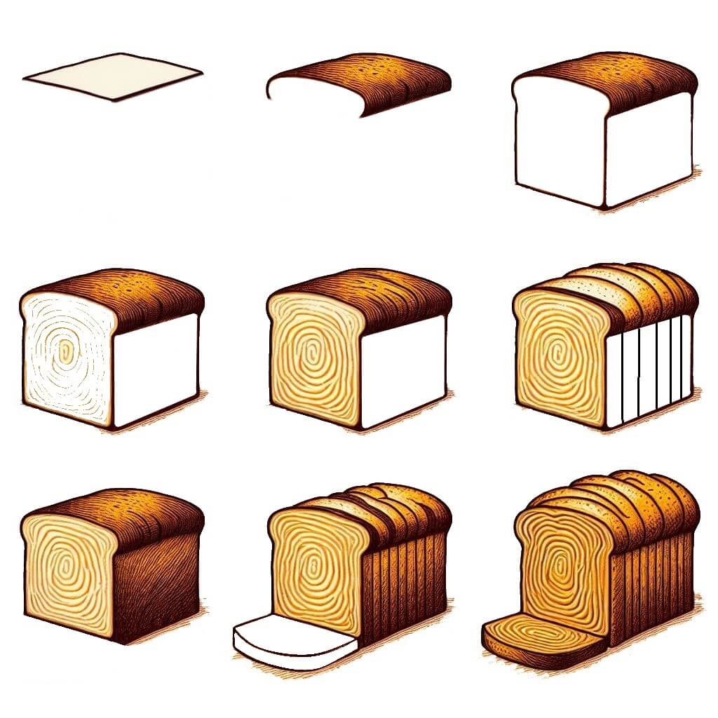 How to draw Bread idea (14)