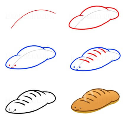 How to draw Bread idea (9)