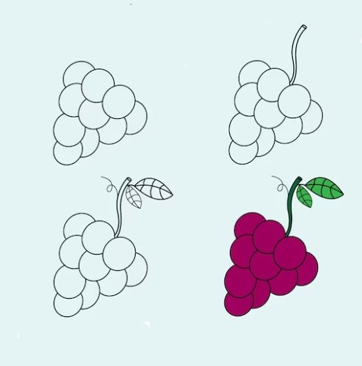 How to draw Bunch of grapes idea (10)