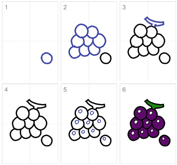 How to draw Bunch of grapes idea (7)