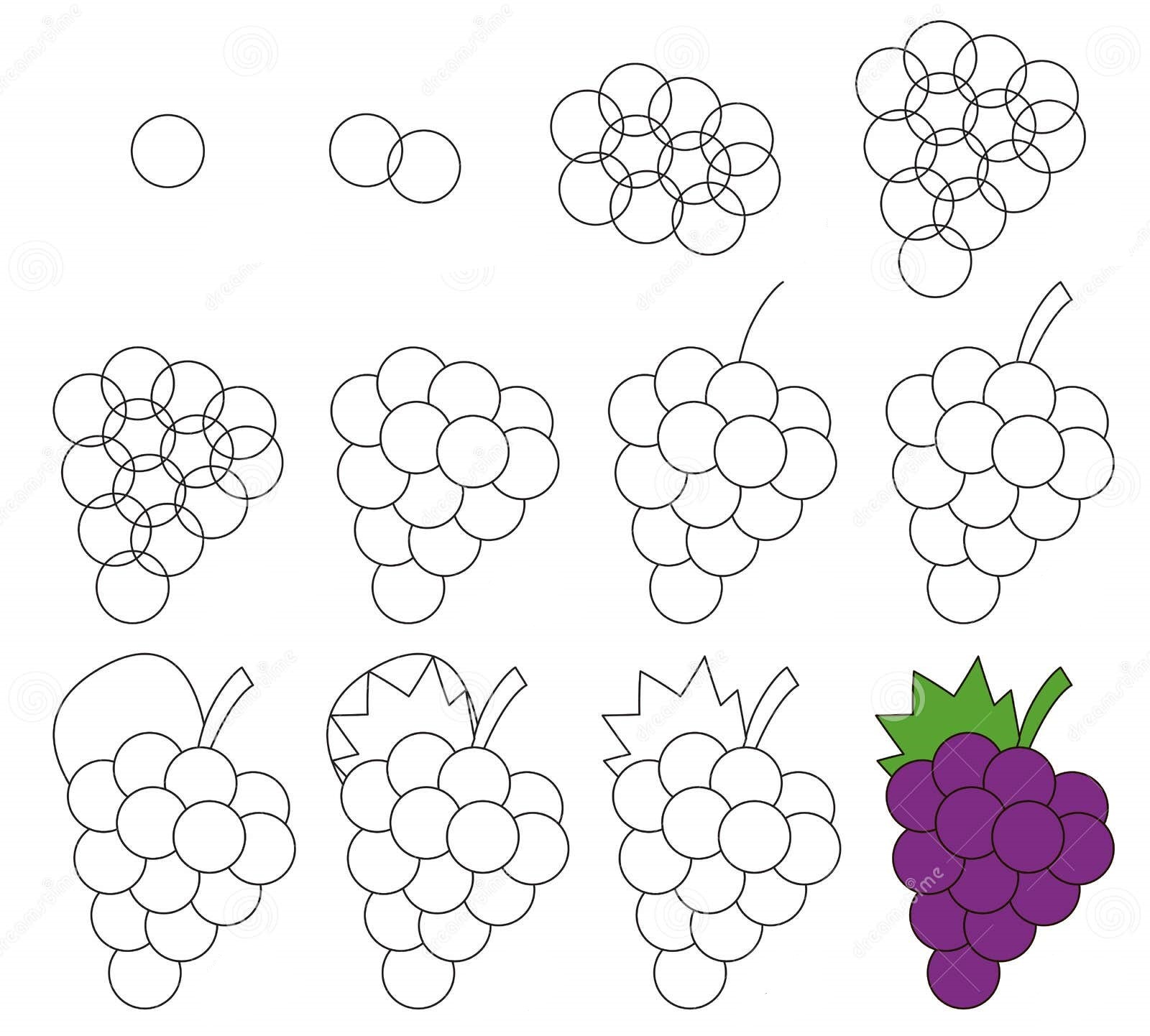 How to draw Bunch of grapes idea (8)