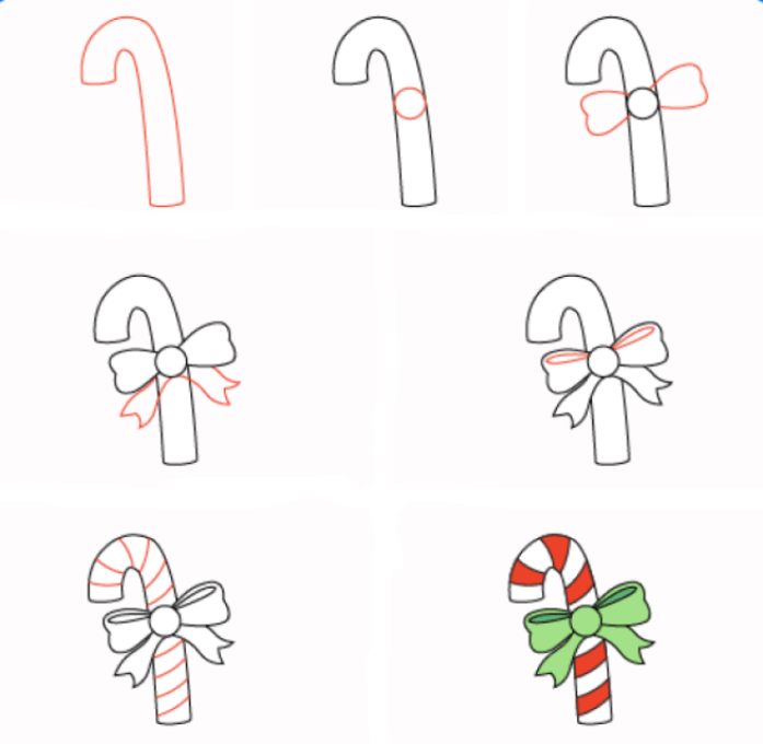 Candy cane Drawing Ideas