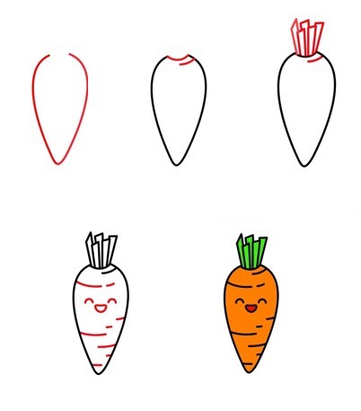 Carrot cute Drawing Ideas