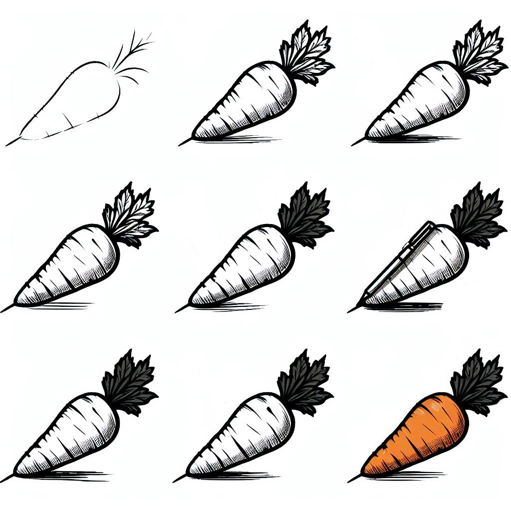 Carrot Drawing Ideas