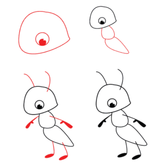 Cartoon ant Drawing Ideas
