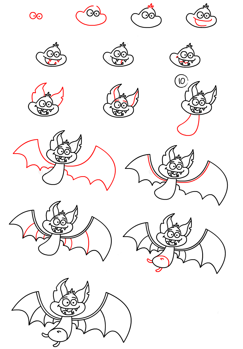 Cartoon bat (1) Drawing Ideas