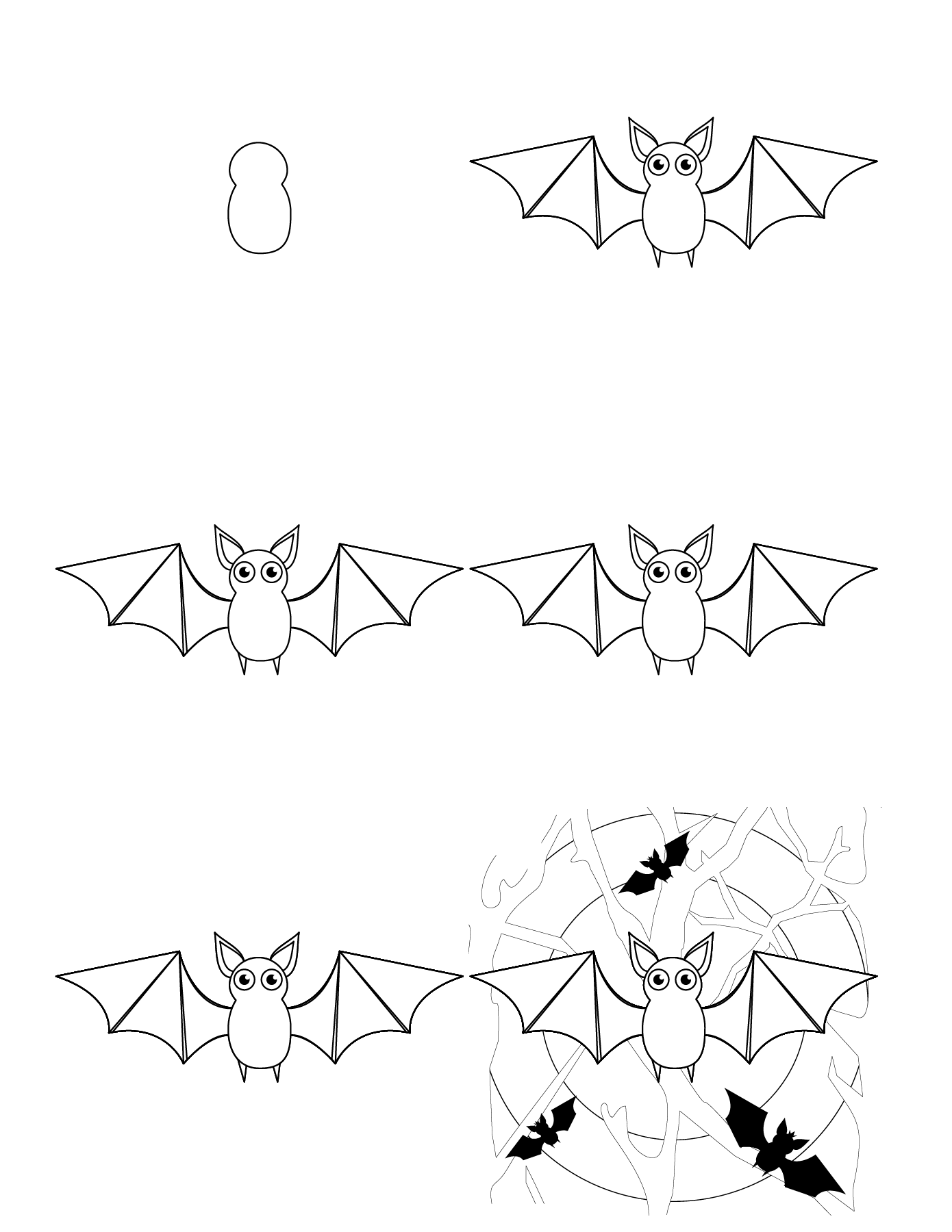 Cartoon bat (2) Drawing Ideas