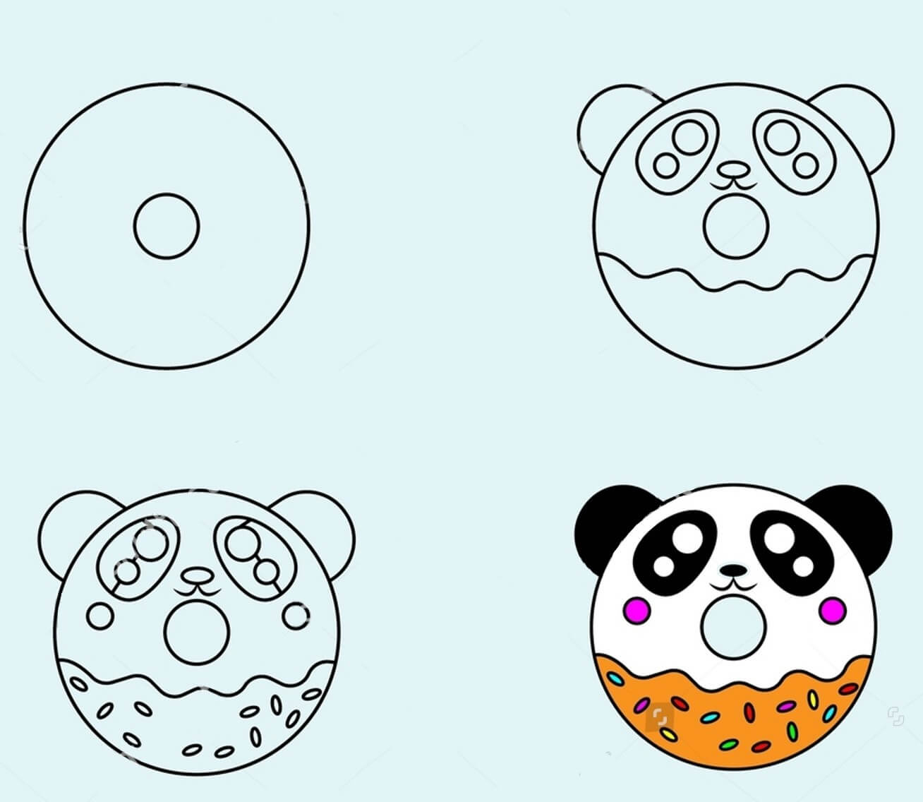 Cartoon donuts (1) Drawing Ideas