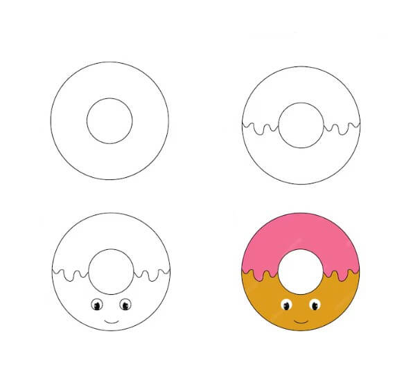 Cartoon donuts (2) Drawing Ideas
