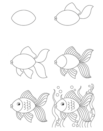 Cartoon fish Drawing Ideas