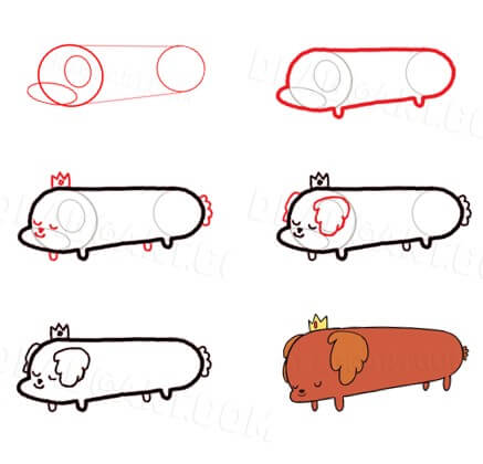 Cartoon hot dog Drawing Ideas