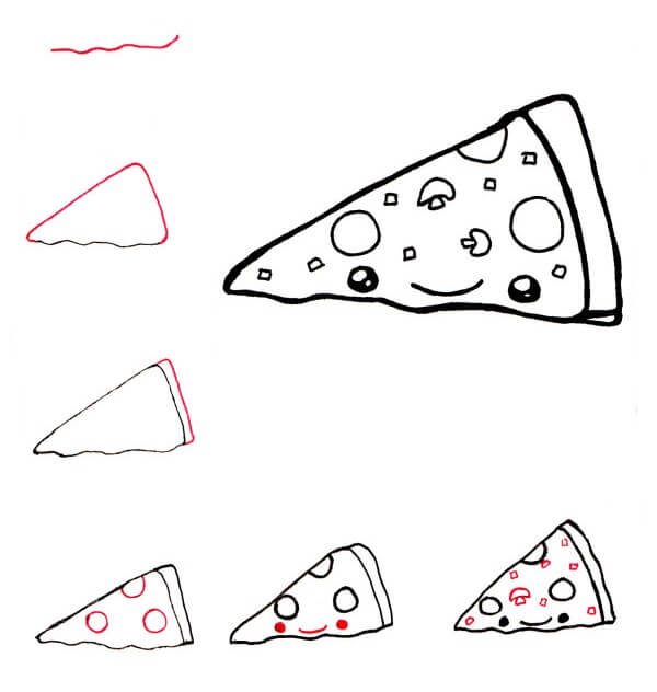Cartoon pizza (4) Drawing Ideas