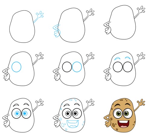 How to draw Cartoon potato