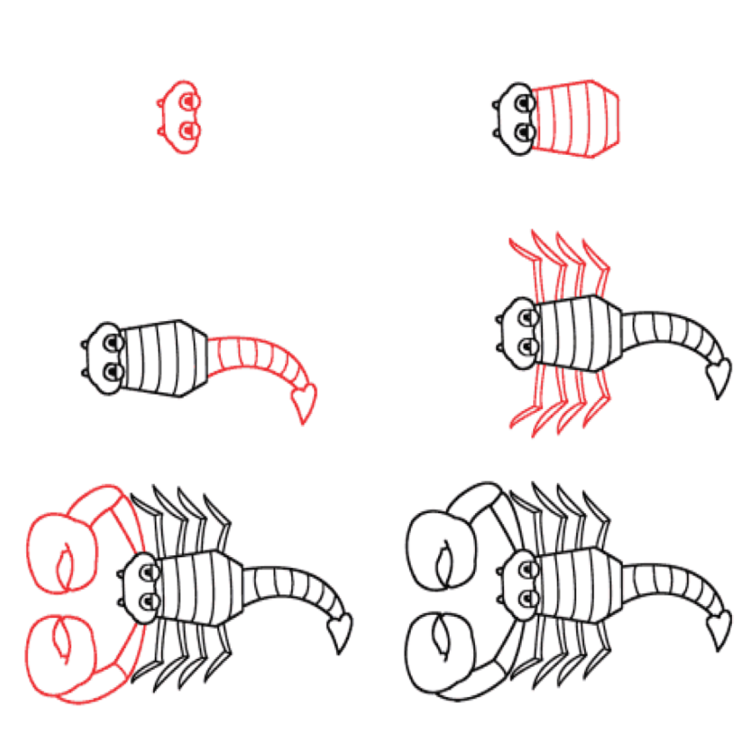 How to draw Cartoon scorpion