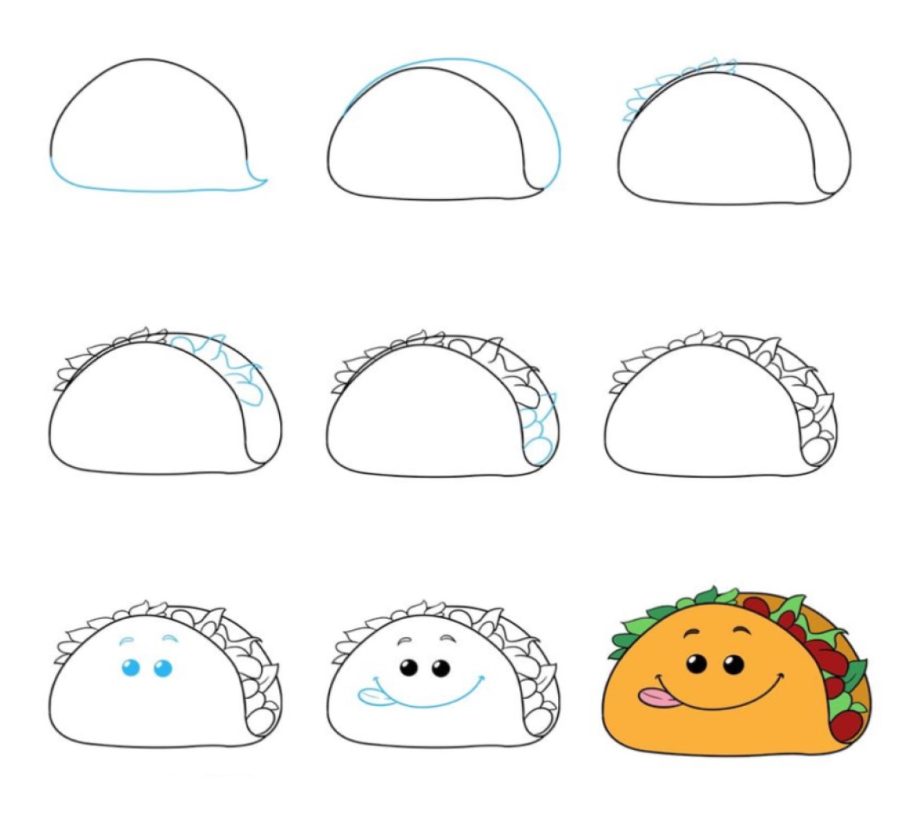 Cartoon tacos Drawing Ideas