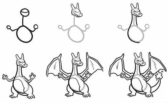 Charizard drawing simple Drawing Ideas