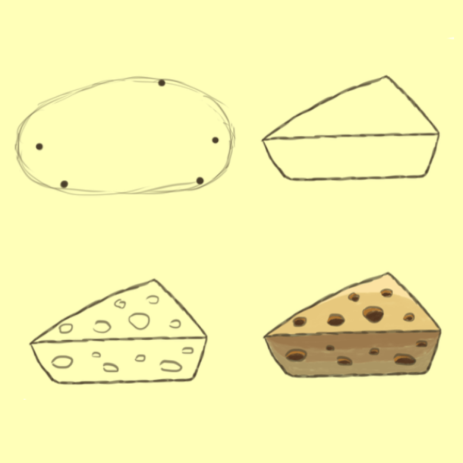 How to draw Cheese idea (1)