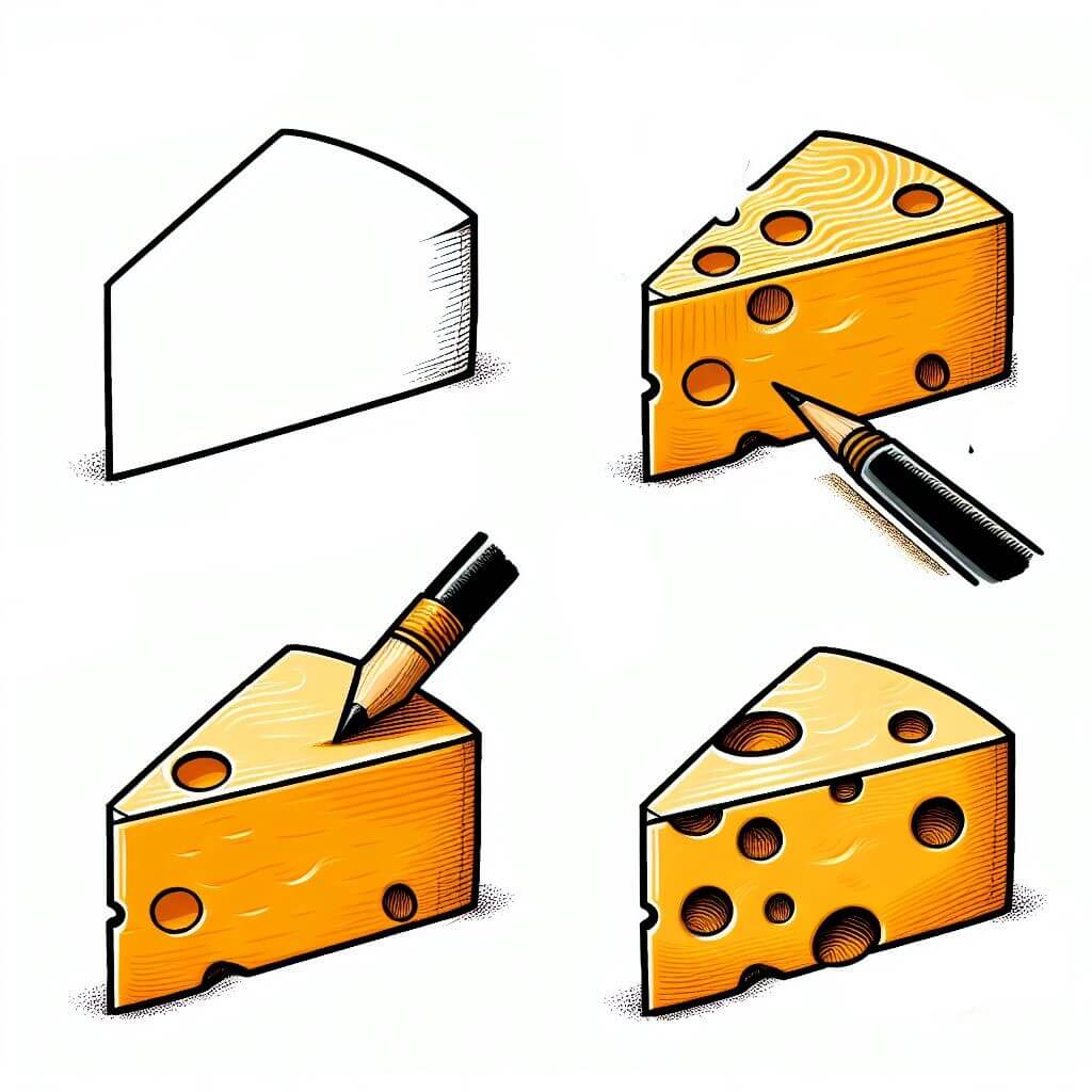 How to draw Cheese idea (14)