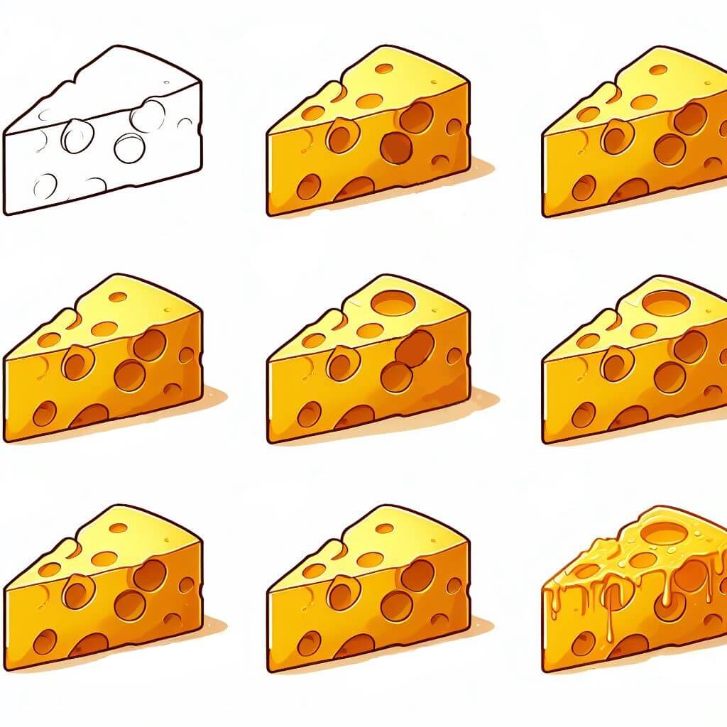 How to draw Cheese idea (18)