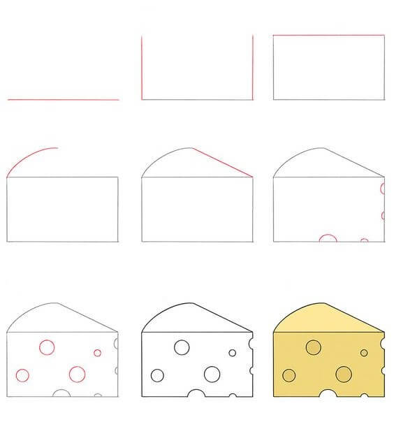 How to draw Cheese idea (2)