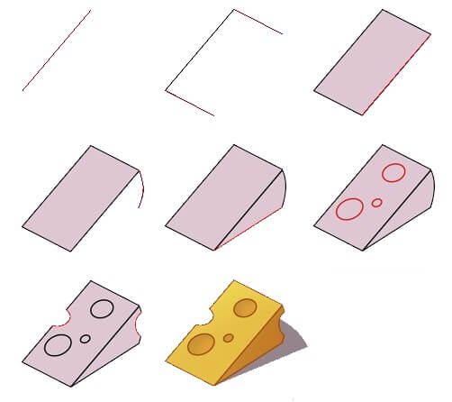 How to draw Cheese idea (7)