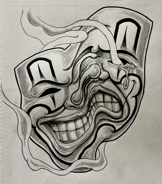 How to draw Chicano clown (4)