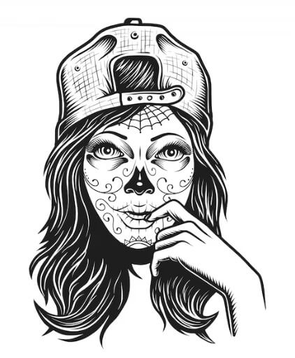 How to draw Chicano girls (9)